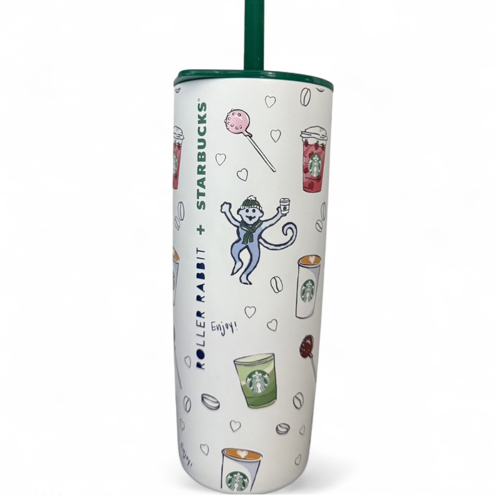 Starbucks Roller Rabbit Tumbler with Green Accents